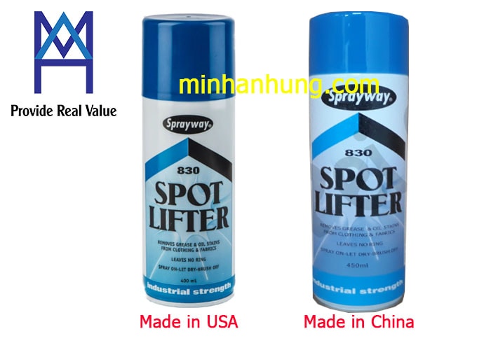 Phân biệt Sprayway 831 made in USA & Sprayway 831 made in China
